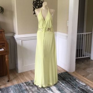 Maxi long gown yellow small crochet dress
